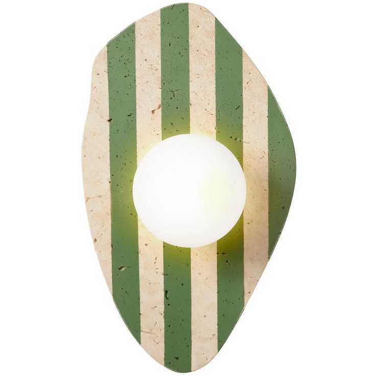 Seinävalaisin Linento Lighting Traver beige/valkoinen/vihreä