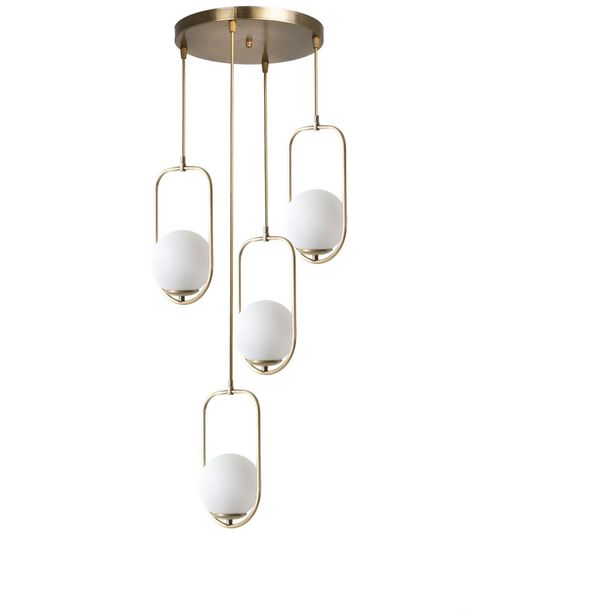Kattovalaisin Linento Lighting Torrance, Ø30cm, 4-osainen, kulta