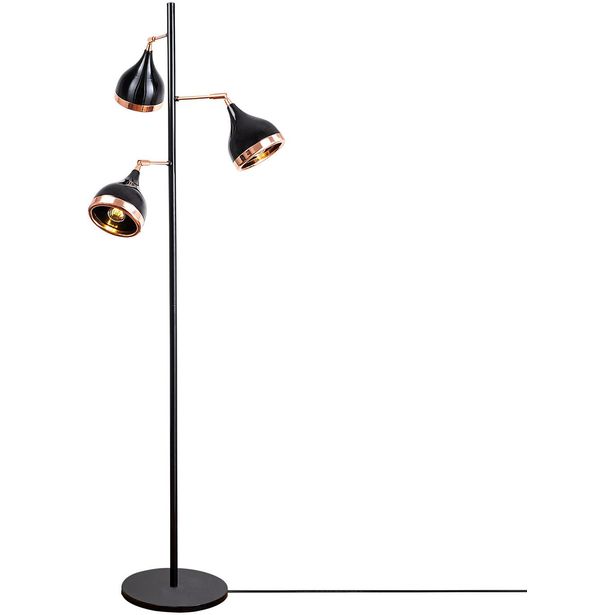 Lattiavalaisin Linento Lighting Mint, 163cm, 3-osainen, musta/kupari