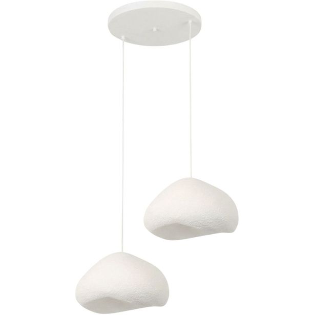 Riippuvalaisin Linento Lighting Lora 50-50-T-Nua, 2-osainen, valkoinen