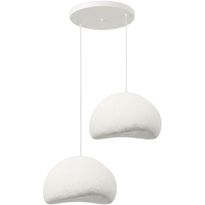 Riippuvalaisin Linento Lighting Loval 50-50-T-Nua, 2-osainen, valkoinen