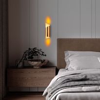 Seinävalaisin Linento Lighting Kivrik, 8x27cm, kulta