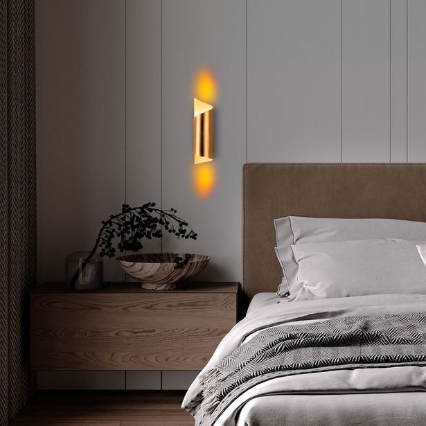 Seinävalaisin Linento Lighting Kivrik, 8x27cm, kulta
