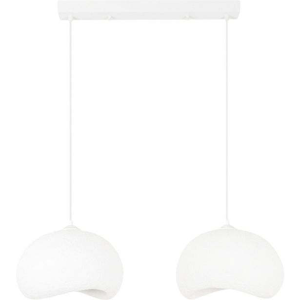 Riippuvalaisin Linento Lighting Yontu suora 80cm 2-osainen valkoinen