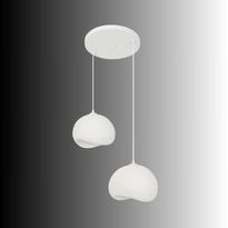 Riippuvalaisin Linento Lighting Yontu pyöreä 2-osainen valkoinen