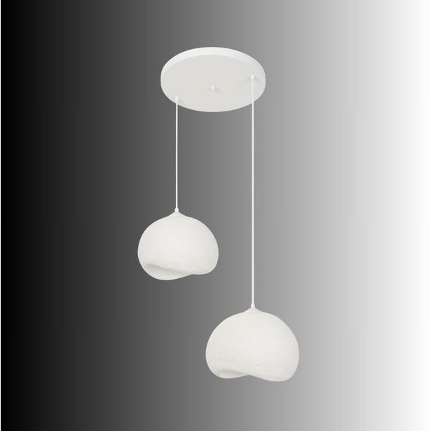 Riippuvalaisin Linento Lighting Yontu pyöreä 2-osainen valkoinen