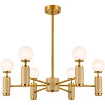 Riippuvalaisin Linento Lighting Moira-20202-E, 6-osainen, E27, keltainen