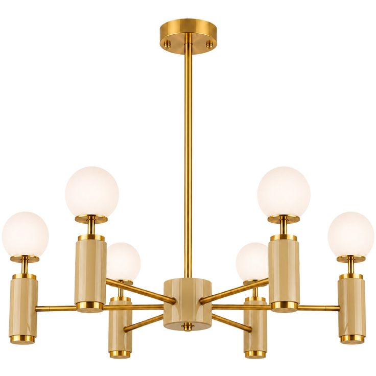 Riippuvalaisin Linento Lighting Moira-20202-E, 6-osainen, E27, keltainen