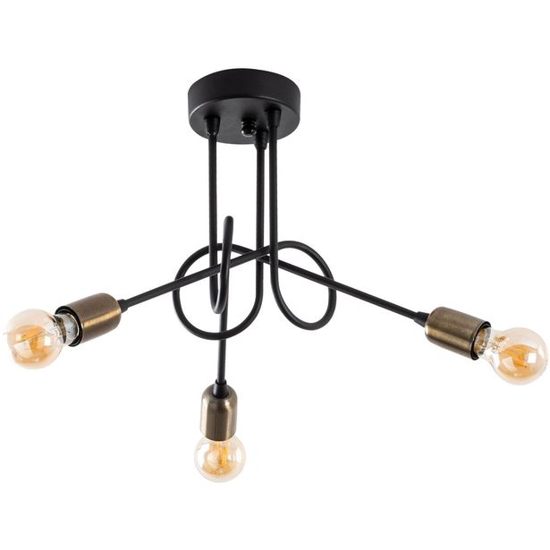 Kattovalaisin Linento Lighting Viraj, 3-osainen, musta/pronssi