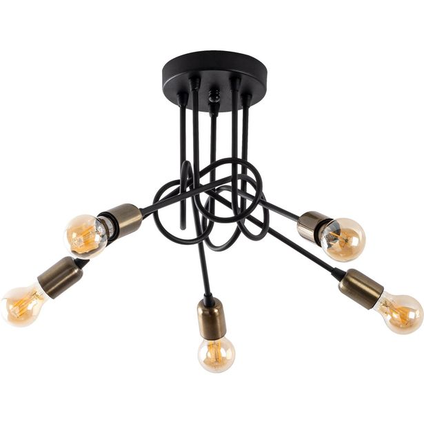 Kattovalaisin Linento Lighting Viraj, 5-osainen, musta/pronssi