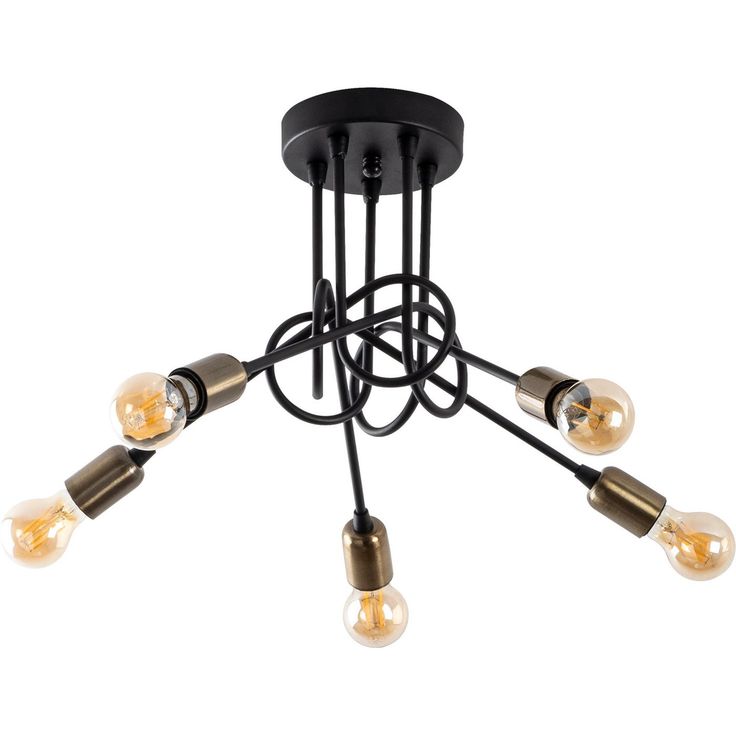 Kattovalaisin Linento Lighting Viraj, 5-osainen, musta/pronssi
