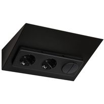 Pistorasia Limente Luxa-32, 30W, 24V LED-virtalähde, kaksoiskytkin, musta