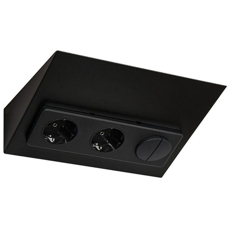 Pistorasia Limente Luxa-32, 30W, 24V LED-virtalähde, kaksoiskytkin, musta