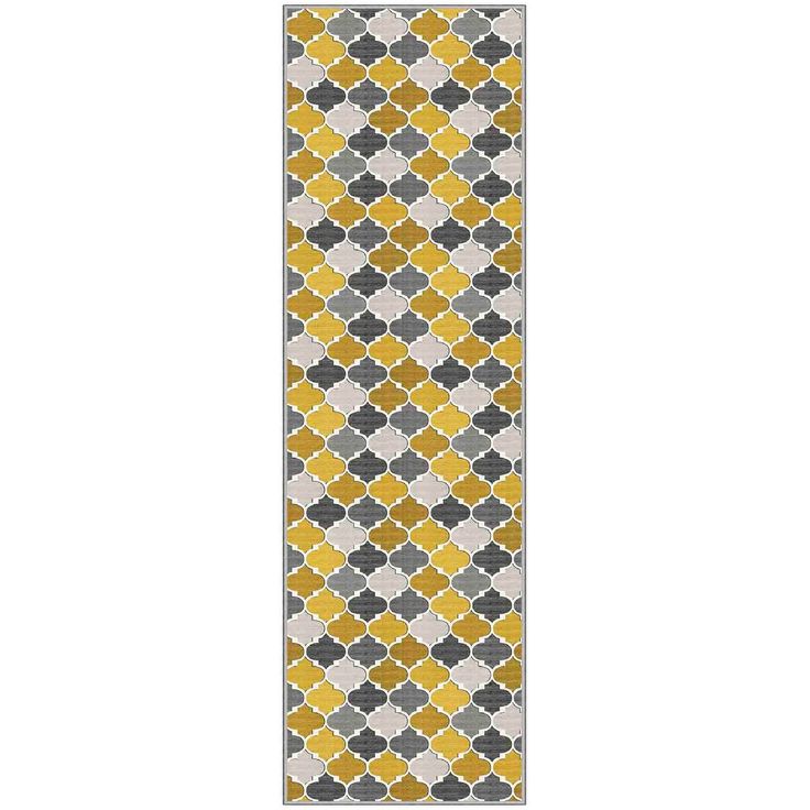 Matto Linento WOOYLK0058, 100x150cm, keltainen/harmaa