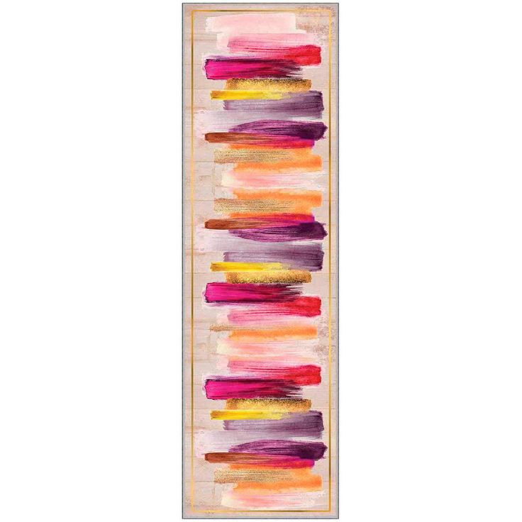 Käytävämatto Linento Vesper 80x250cm pinkki/keltainen