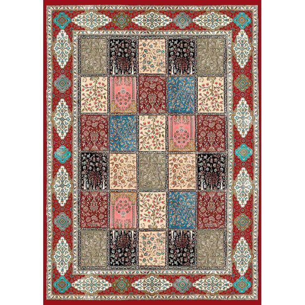 Käytävämatto Linento EXFAB226, 80x150cm, beige/punainen