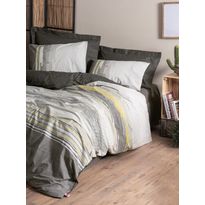 Parivuoteen vuodevaatesetti Linento Taron, beige/harmaa