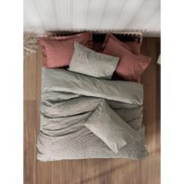 Parivuoteen vuodevaatesetti Linento Mote, 240x260cm + 50x70cm, tiilenpunainen
