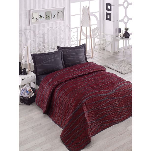 Parivuoteen päiväpeitto + 2 tyynyliinaa Linento Verda, 200x220cm + 50x70cm, eri värejä