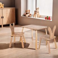 Lasten pöytä + 2 tuolia Linento Furniture BLTYZ-AKTV060-1, 45x60cm, ruskea