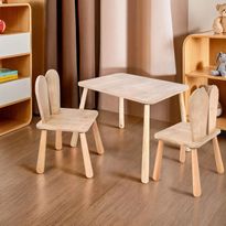 Lasten pöytä + 2 tuolia Linento Furniture BLTYZ-AKTV061-1, 45x60cm, ruskea