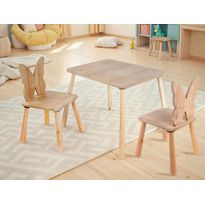 Lasten pöytä + 2 tuolia Linento Furniture BLTYZ-AKTV062-1, 45x60cm, ruskea