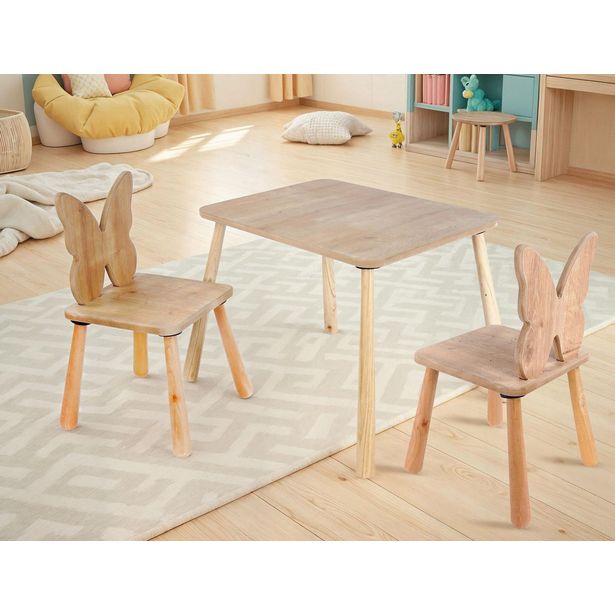 Lasten pöytä + 2 tuolia Linento Furniture BLTYZ-AKTV062-1, 45x60cm, ruskea