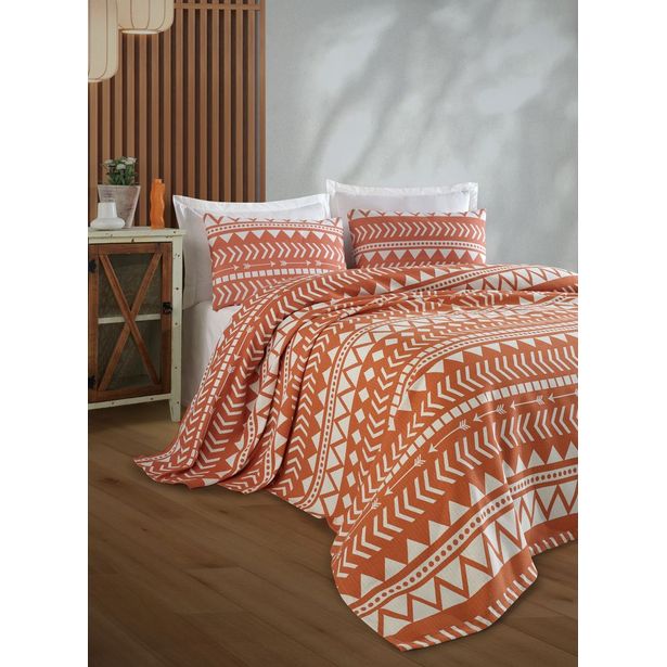 Parivuoteen päiväpeitto + 2 tyynyliinaa Linento Artec, 200x230cm + 50x70cm, eri värejä