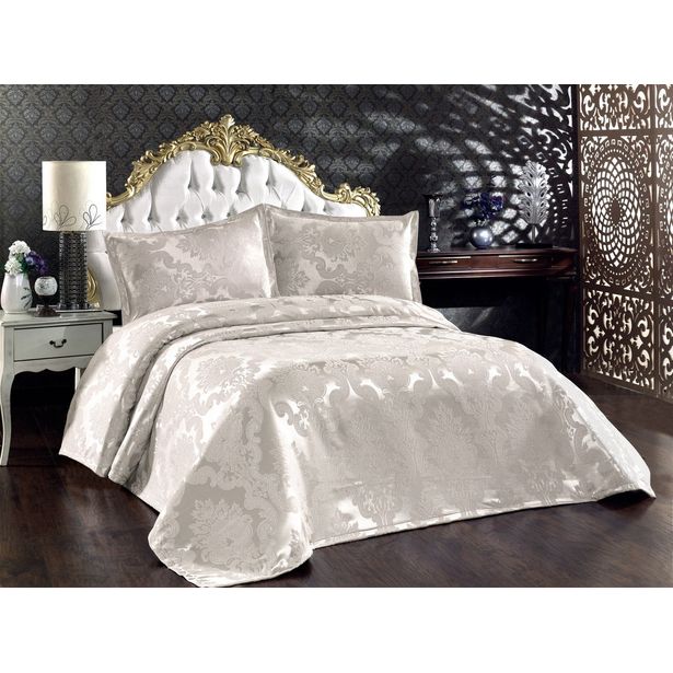 Parivuoteen päiväpeitto + 2 tyynyliinaa Linento Beste, 240x260cm + 60x80cm, eri värejä