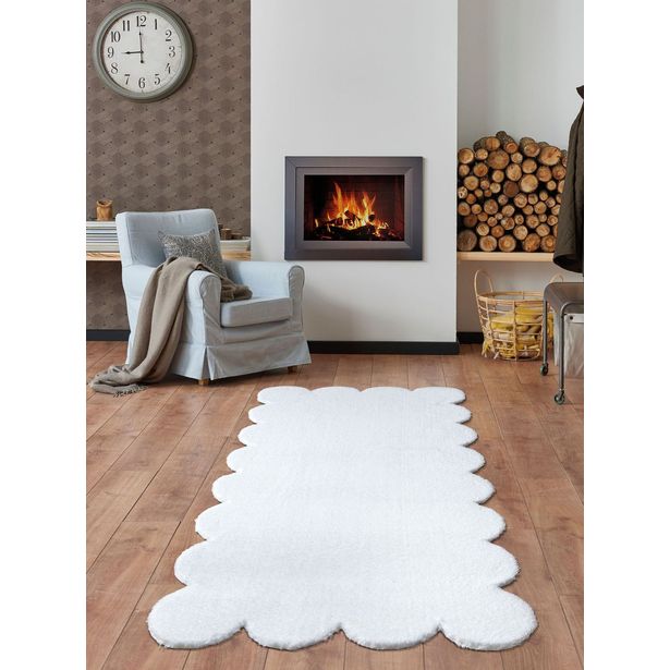 Käytävämatto Linento Laser Plush, 80x150cm, valkoinen
