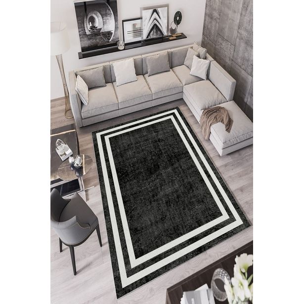Käytävämatto Linento W837, 80x120cm, musta