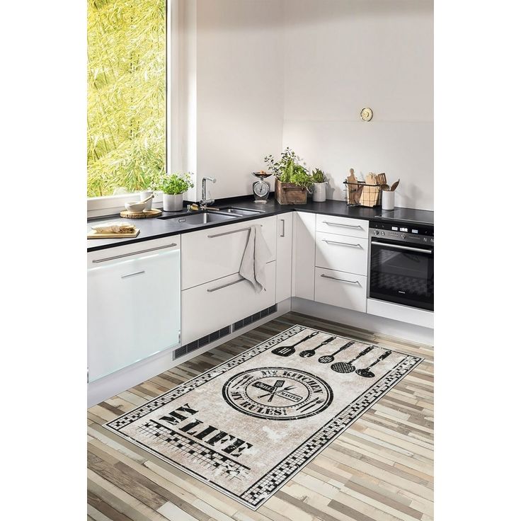 Keittiön matto Linento W1028, beige, eri kokoja