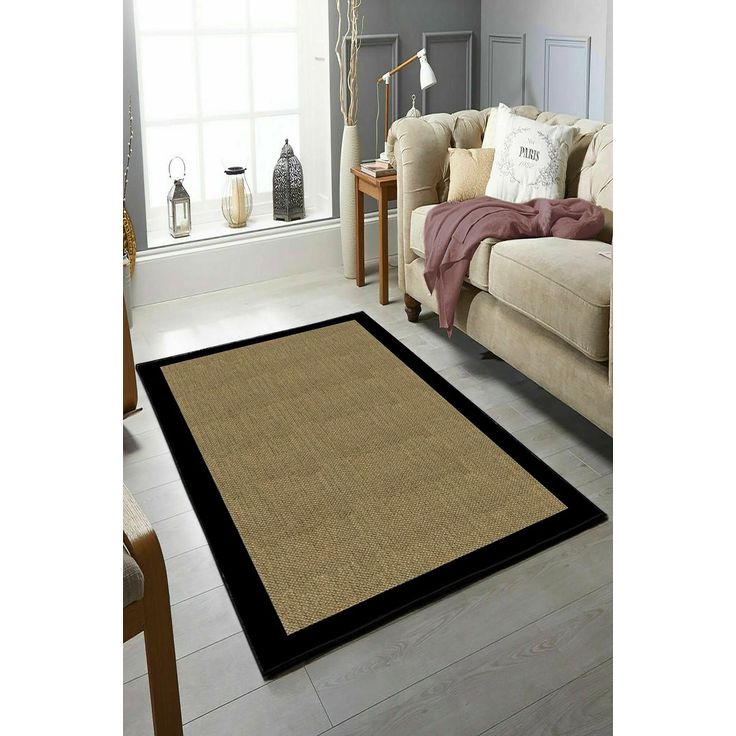 Käytävämatto Linento W1054, 80x120cm, beige/musta