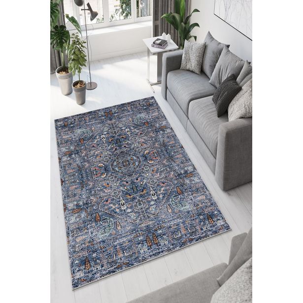 Käytävämatto Linento W1105, 80x120cm, sininen