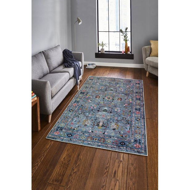 Käytävämatto Linento W1112, 80x120cm, sininen