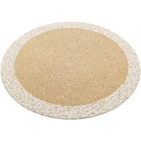 Pyöreä matto Linento PTN 02, Ø90cm, beige/valkoinen