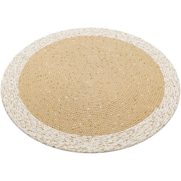 Pyöreä matto Linento PTN 02, Ø90cm, beige/valkoinen
