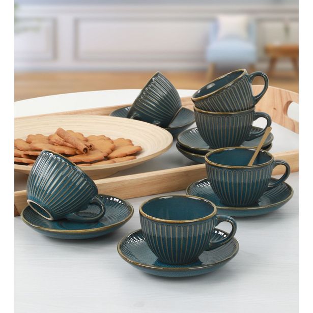 Teeastiasto Linento Dawn Mist, 12 osaa, turkoosi
