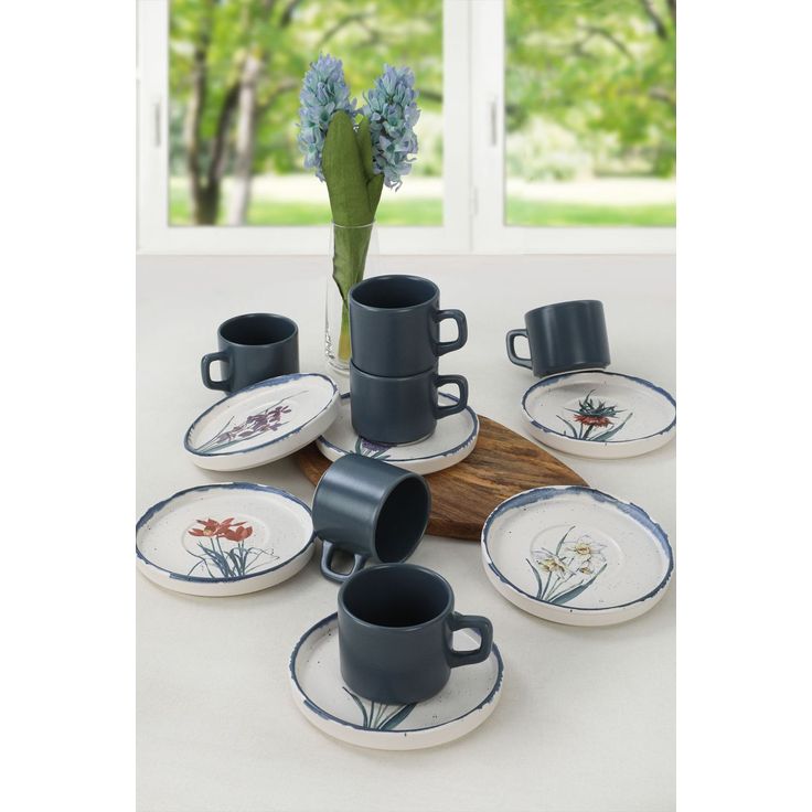 Teeastiasto Linento Meadow, 12 osaa, sininen