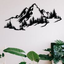Metallinen seinäkoriste Linento Mountain 3, musta
