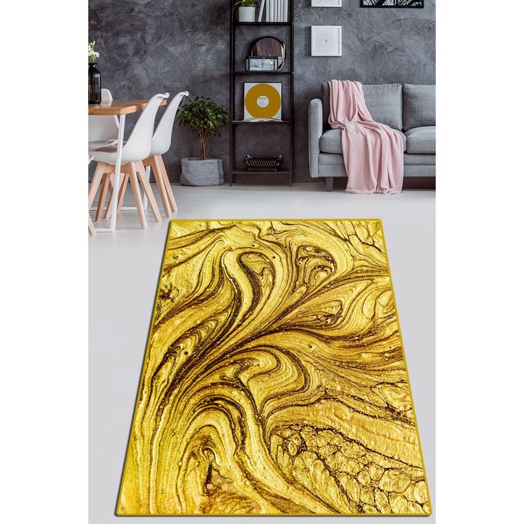 Käytävämatto Linento Honey Foam, 80x120cm, kulta