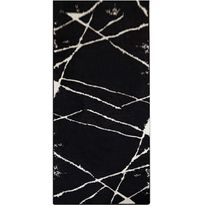 Käytävämatto Linento Broken 80x300cm huopapisteillä mustavalkoinen, Verkkokaupan poistotuote