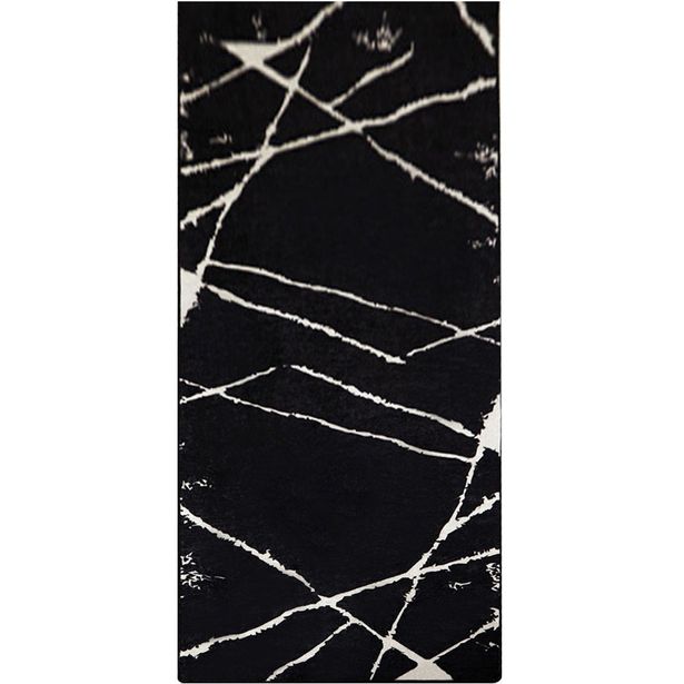 Käytävämatto Linento Broken 80x300cm mustavalkoinen