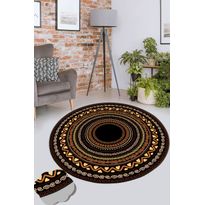 Pyöreä matto Linento Mistik Mandala, Ø100cm, ruskea