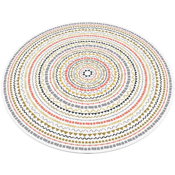 Pyöreä matto Linento Broderie, Ø120cm, monivärinen