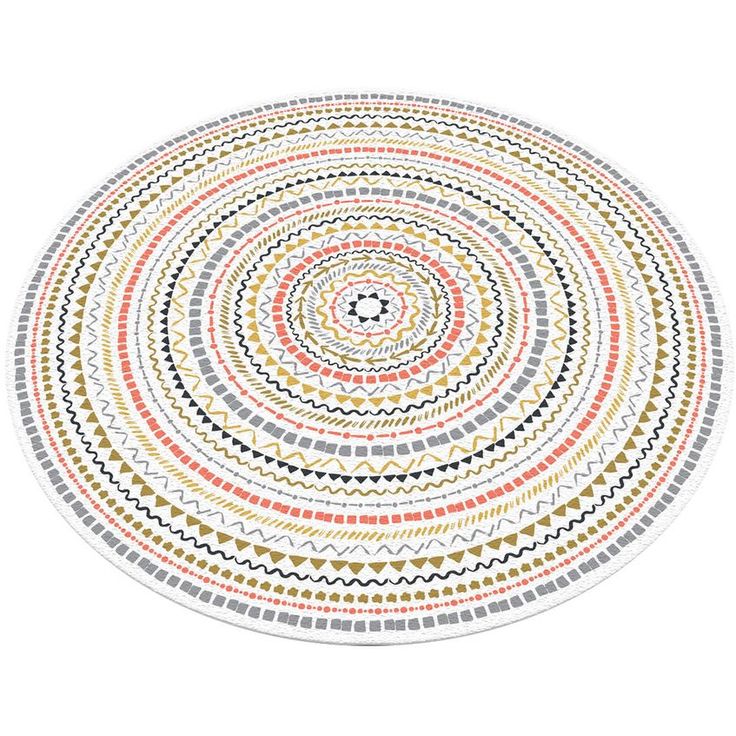 Pyöreä matto Linento Broderie, Ø120cm, monivärinen
