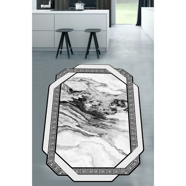 Matto Linento Cadena Negra, 120x180cm, mustavalkoinen
