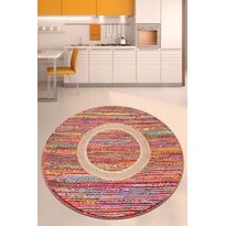 Pyöreä matto Linento Colored Jute Cap, Ø100cm, monivärinen