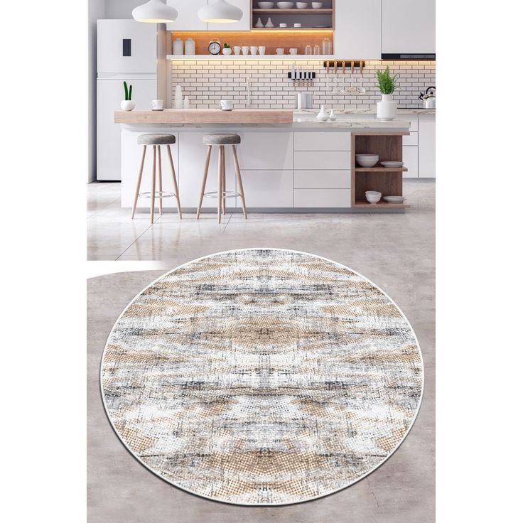 Pyöreä matto Linento Incierto, Ø140cm, beige