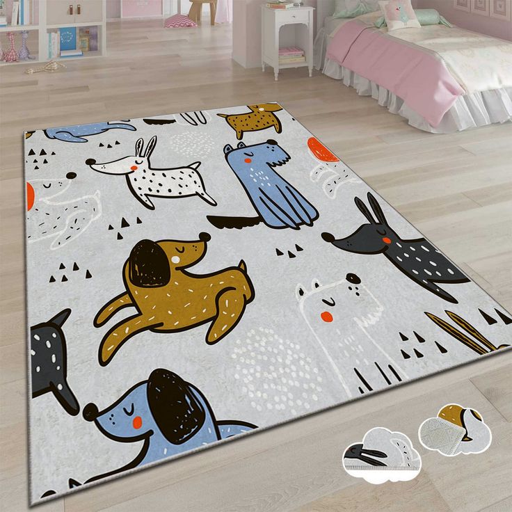 Lastenhuoneen matto Linento Vuh, 160x230cm, harmaa
